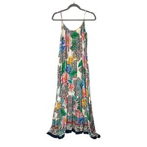 Johnny Was Hosta Maxi Dress Size S Boho Floral Lightweight Colorful Resortwear